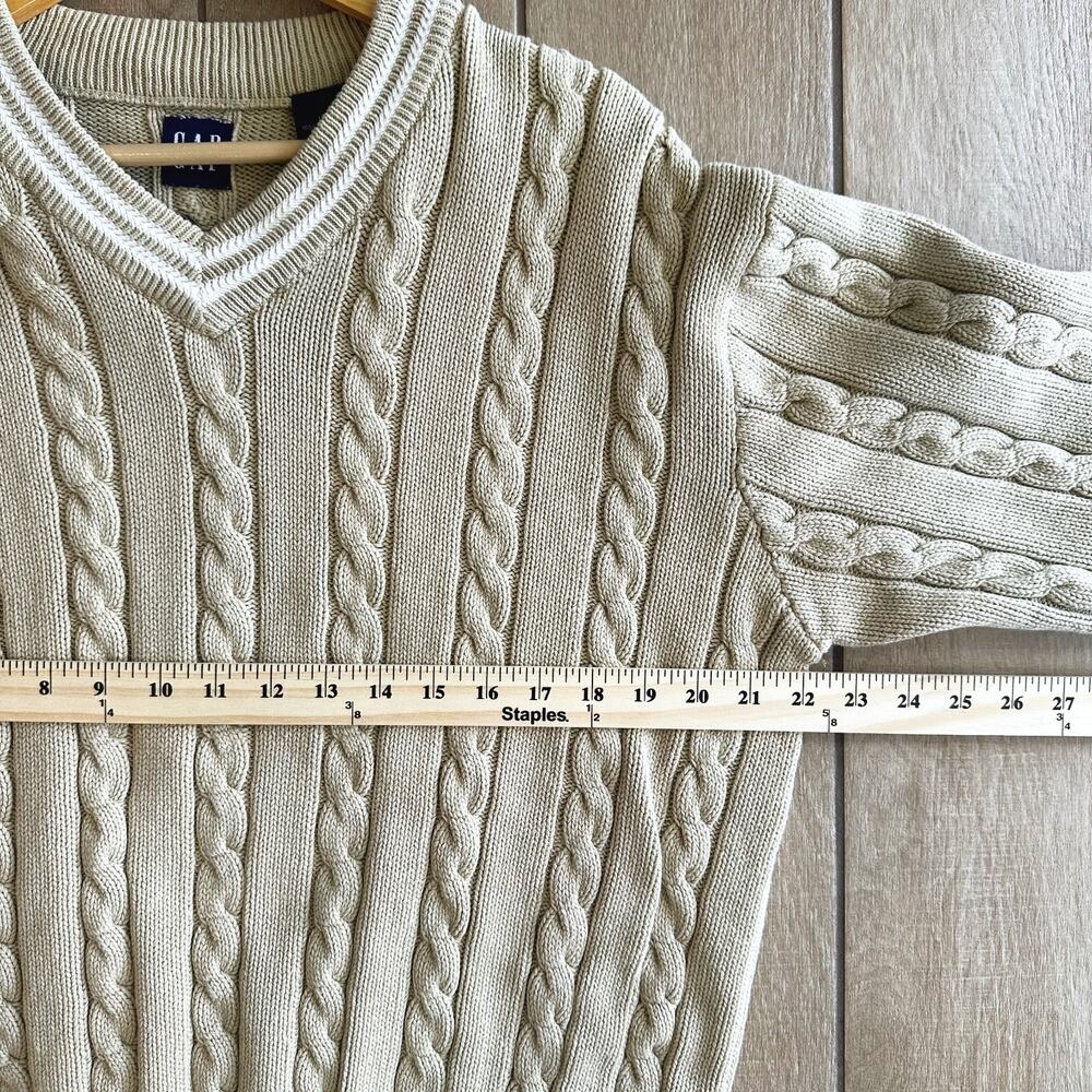 VTG Gap Cable Knit Sweater Large Modern Preppy Old Money Y2K Heavy Fisherman - Picture 6 of 7